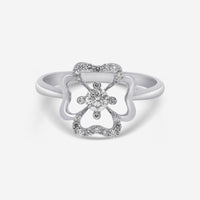 Bliss By Damiani 18K White Gold, Diamond 0.28ct. tw. Four - Leaf Clover Band Ring Sz 6.25 20073798 - THE SOLIST - Bliss By Damiani