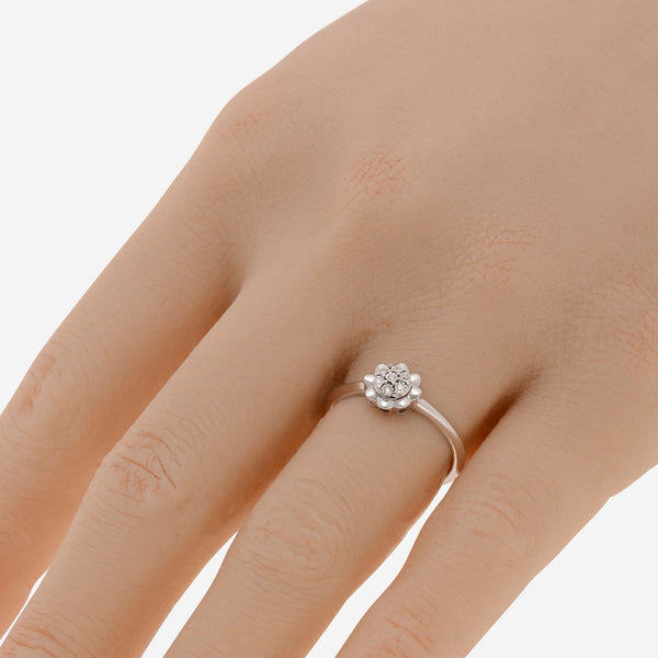 Bliss By Damiani 18K White Gold, Diamond Cluster Ring Sz 6.25 20089426 - THE SOLIST - Bliss By Damiani