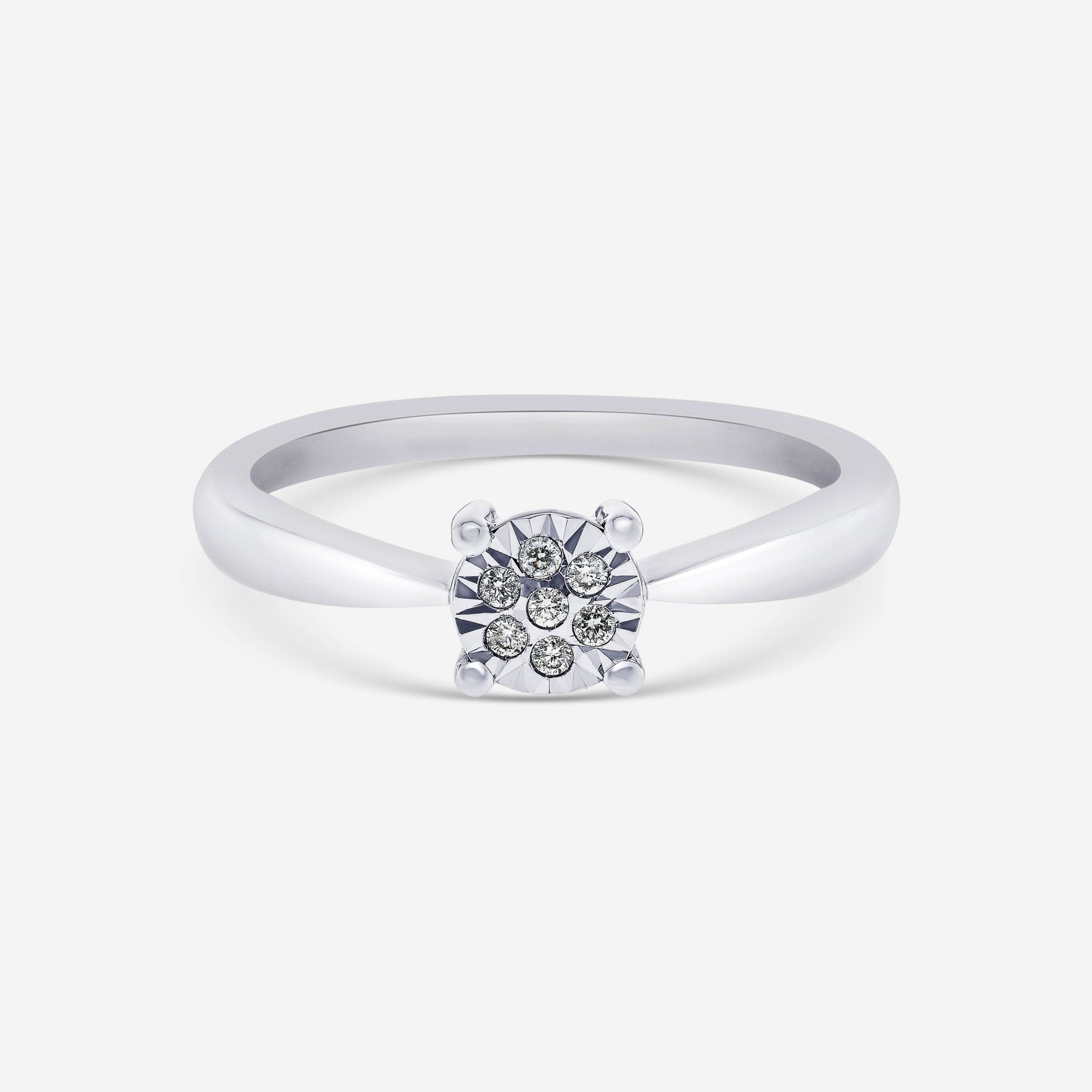 Bliss By Damiani 18K White Gold, Diamond Cluster Ring Sz 6.5 20077824 - THE SOLIST - Bliss By Damiani