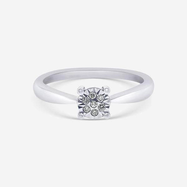 Bliss By Damiani 18K White Gold, Diamond Cluster Ring Sz 6.5 20077824 - THE SOLIST - Bliss By Damiani