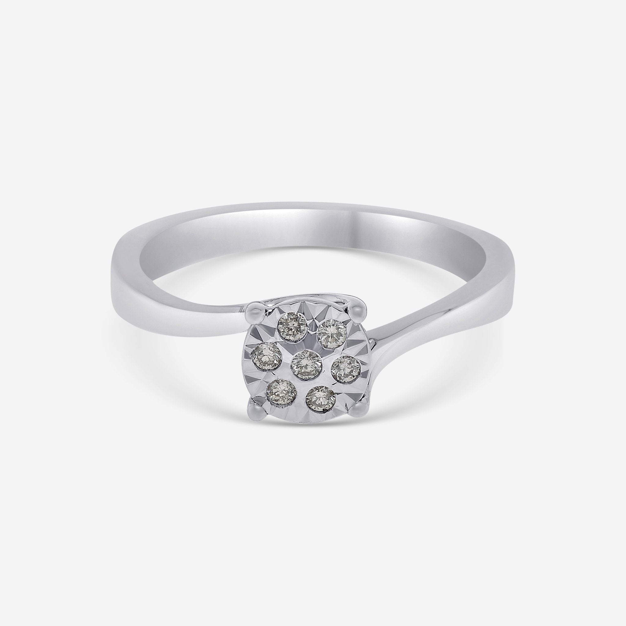 Bliss By Damiani 18K White Gold, Diamond Cluster Ring Sz 6.5 20077829 - THE SOLIST - Bliss By Damiani