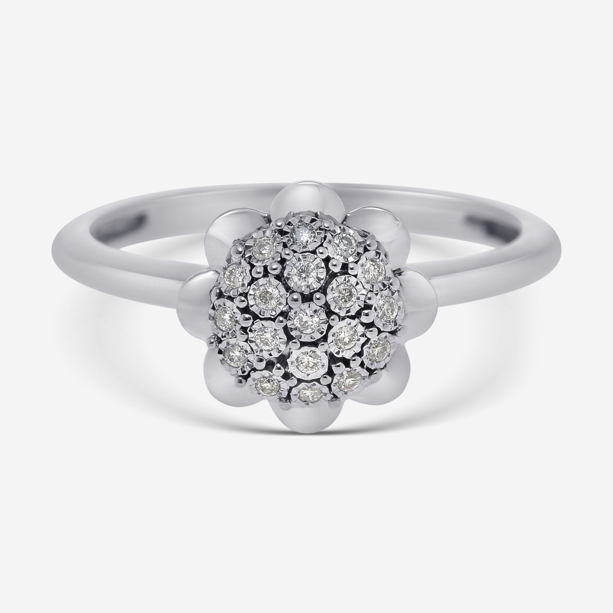 Bliss By Damiani 18K White Gold, Diamond Cluster Ring Sz 6.5 20089423 - THE SOLIST - Bliss By Damiani