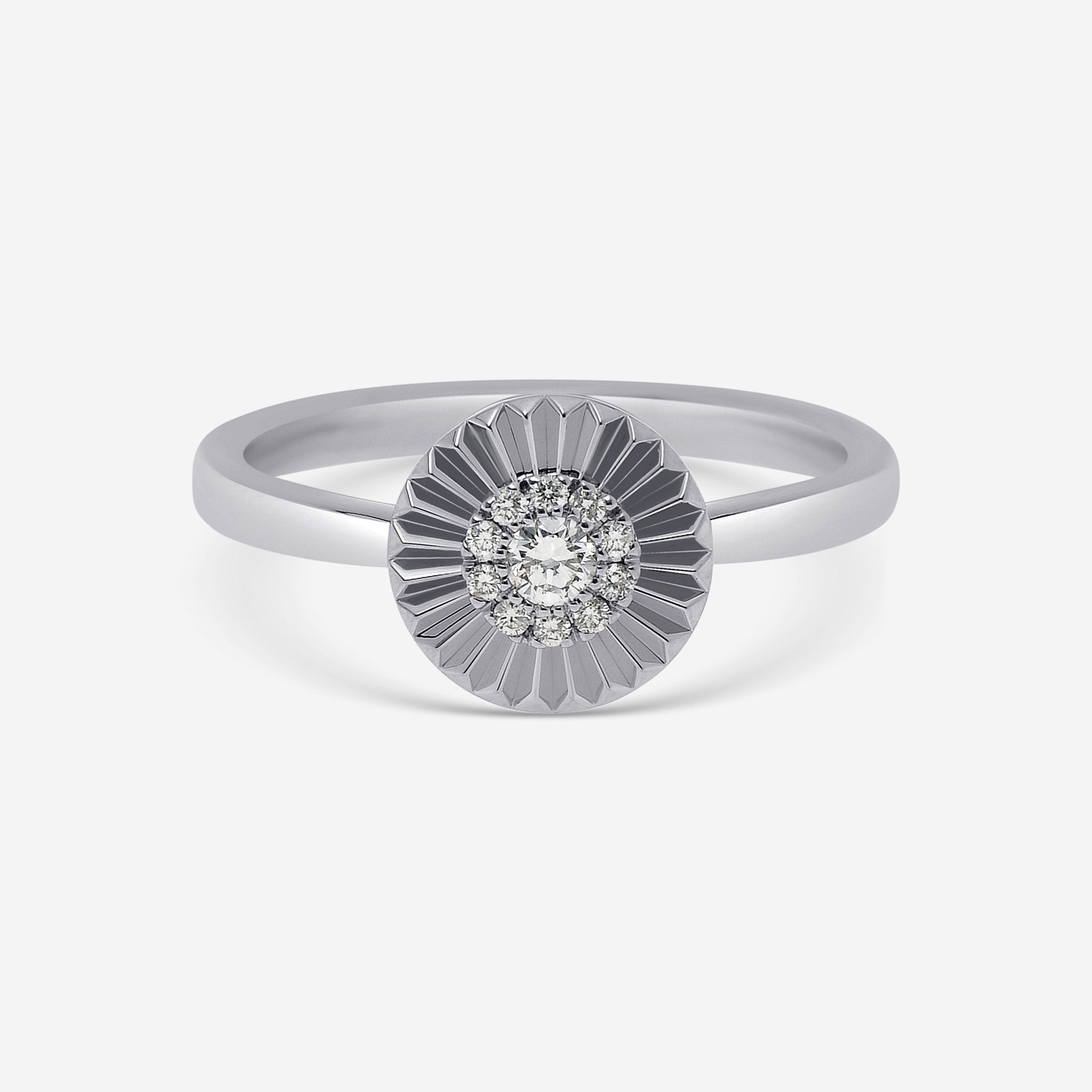 Bliss By Damiani 18K White Gold, Diamond Flower Band Ring Sz 6.5 20070943 - THE SOLIST - Bliss By Damiani