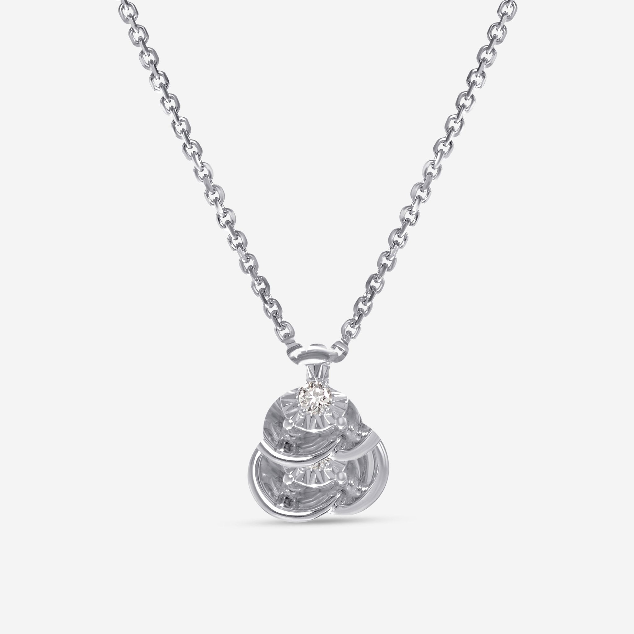 Bliss By Damiani 18K White Gold, Diamond Flower Pendant Necklace 20087743 - THE SOLIST - Bliss By Damiani