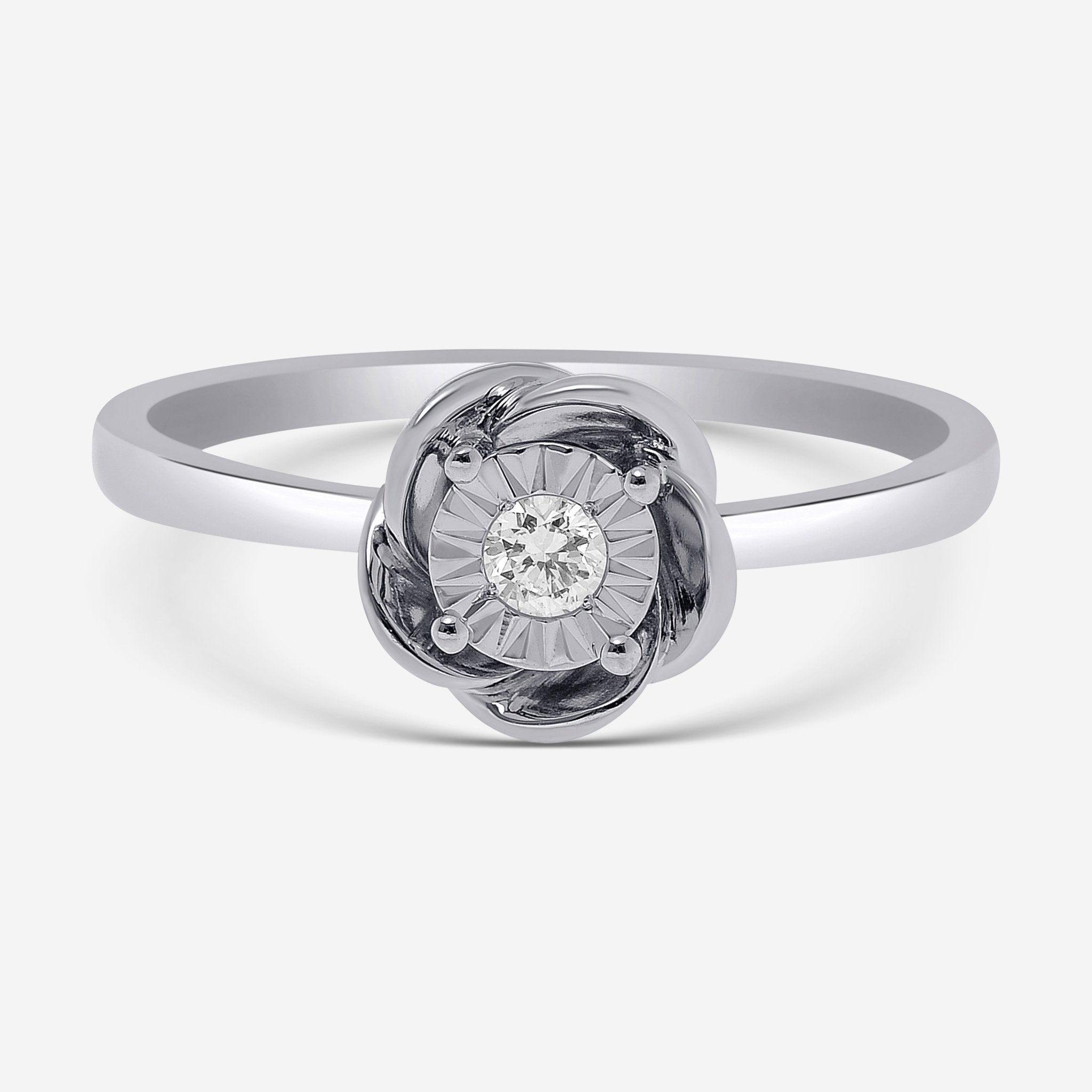 Bliss By Damiani 18K White Gold, Diamond Fower Band Ring Sz 6.25 20088258 - THE SOLIST - Bliss By Damiani