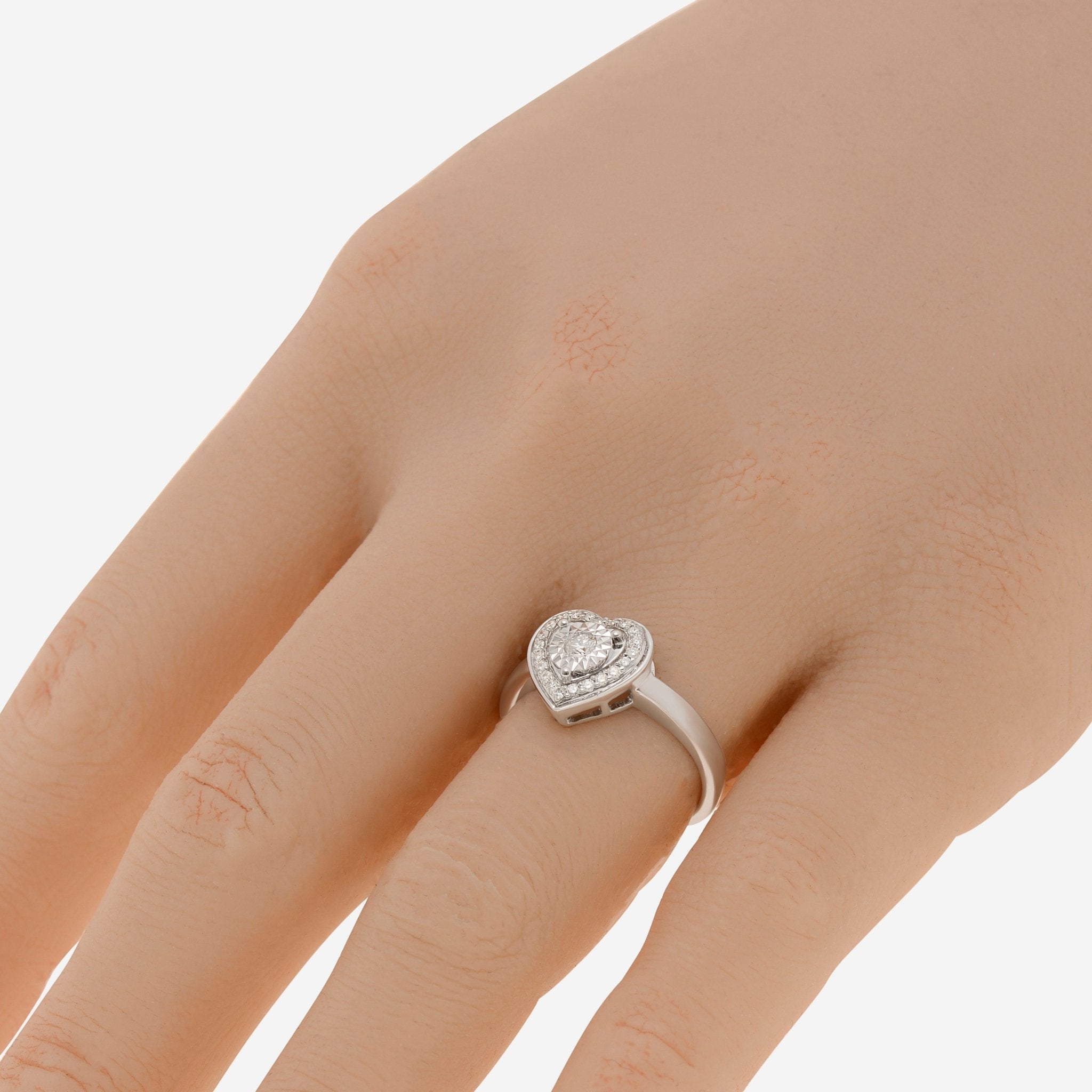 Bliss By Damiani 18K White Gold, Diamond Heart Band Ring Sz 6.5 20087973 - THE SOLIST - Bliss By Damiani