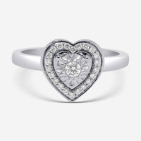 Bliss By Damiani 18K White Gold, Diamond Heart Band Ring Sz 6.5 20087973 - THE SOLIST - Bliss By Damiani