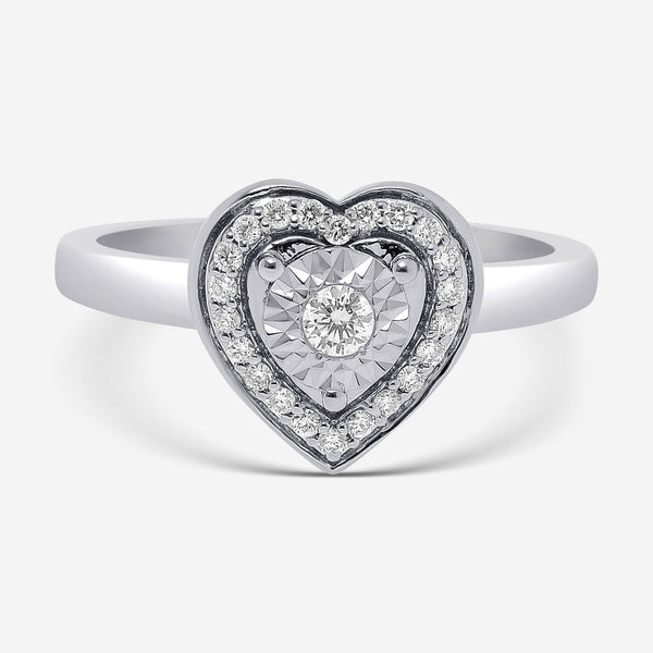 Bliss By Damiani 18K White Gold, Diamond Heart Band Ring Sz 6.5 20087973 - THE SOLIST - Bliss By Damiani