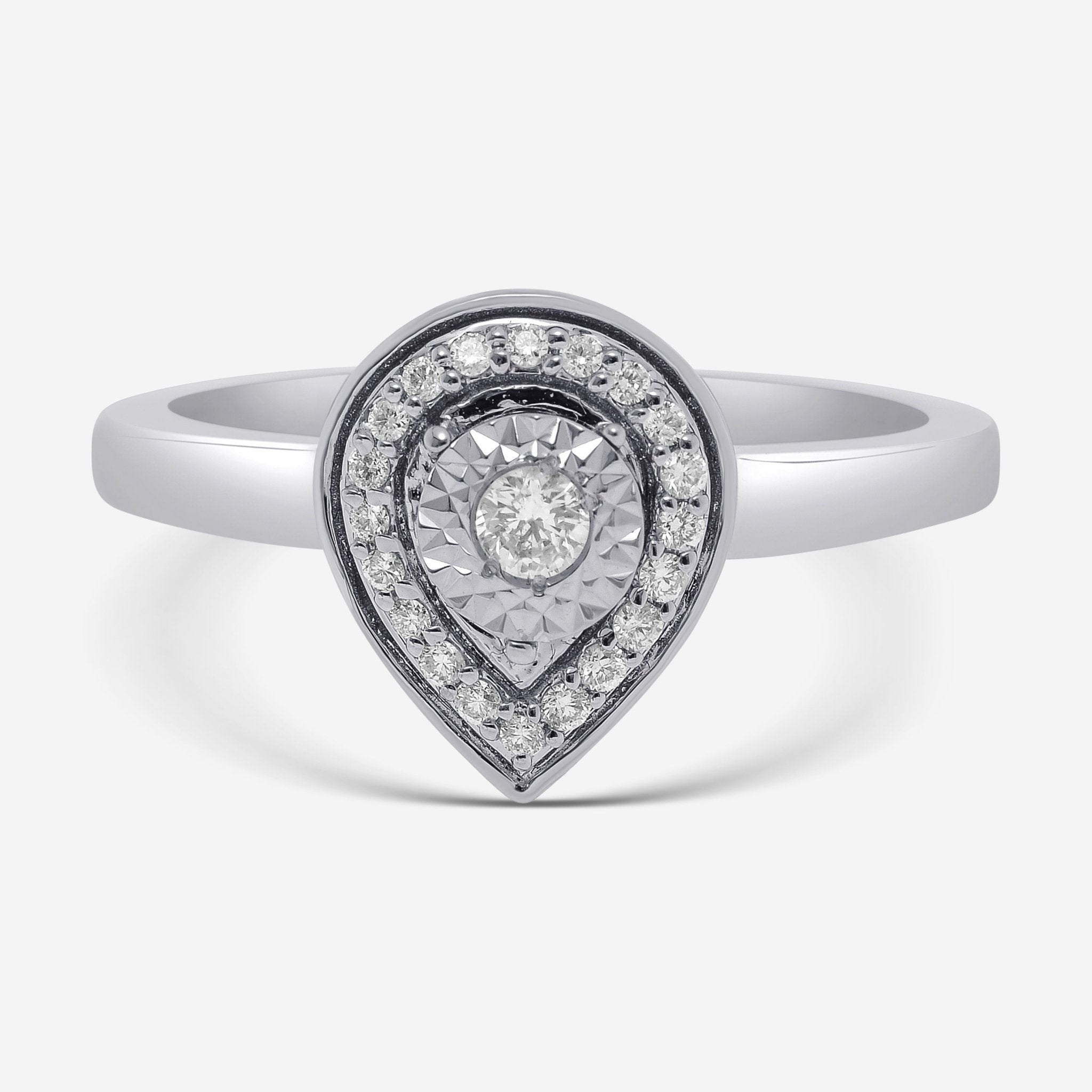 Bliss By Damiani 18K White Gold, Diamond Teardrop Band Ring Sz 6.5 20087979 - THE SOLIST - Bliss By Damiani