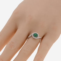 Bliss By Damiani 18K White Gold, Emerald and Diamond Wave Ring Sz 7 20064281 - THE SOLIST - Bliss By Damiani