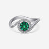 Bliss By Damiani 18K White Gold, Emerald and Diamond Wave Ring Sz 7 20064281 - THE SOLIST - Bliss By Damiani