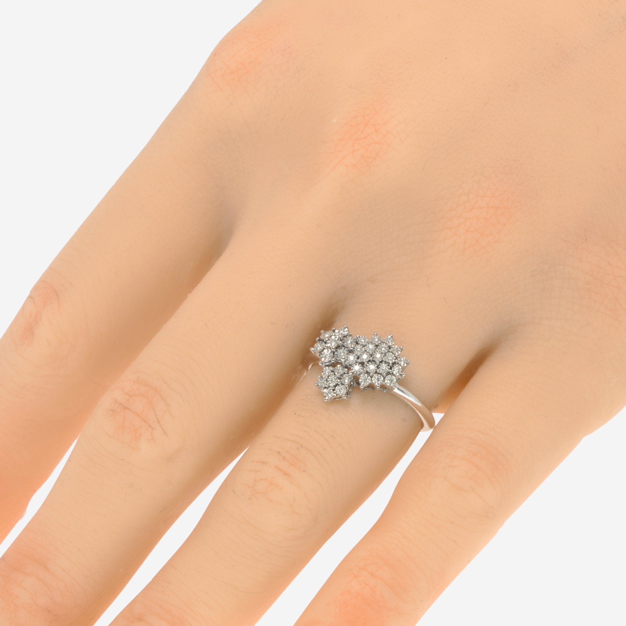 Bliss By Damiani Elisir 18K White Gold, Diamond Flower Cluster Ring Sz 6.25 20085120 - THE SOLIST - Bliss By Damiani