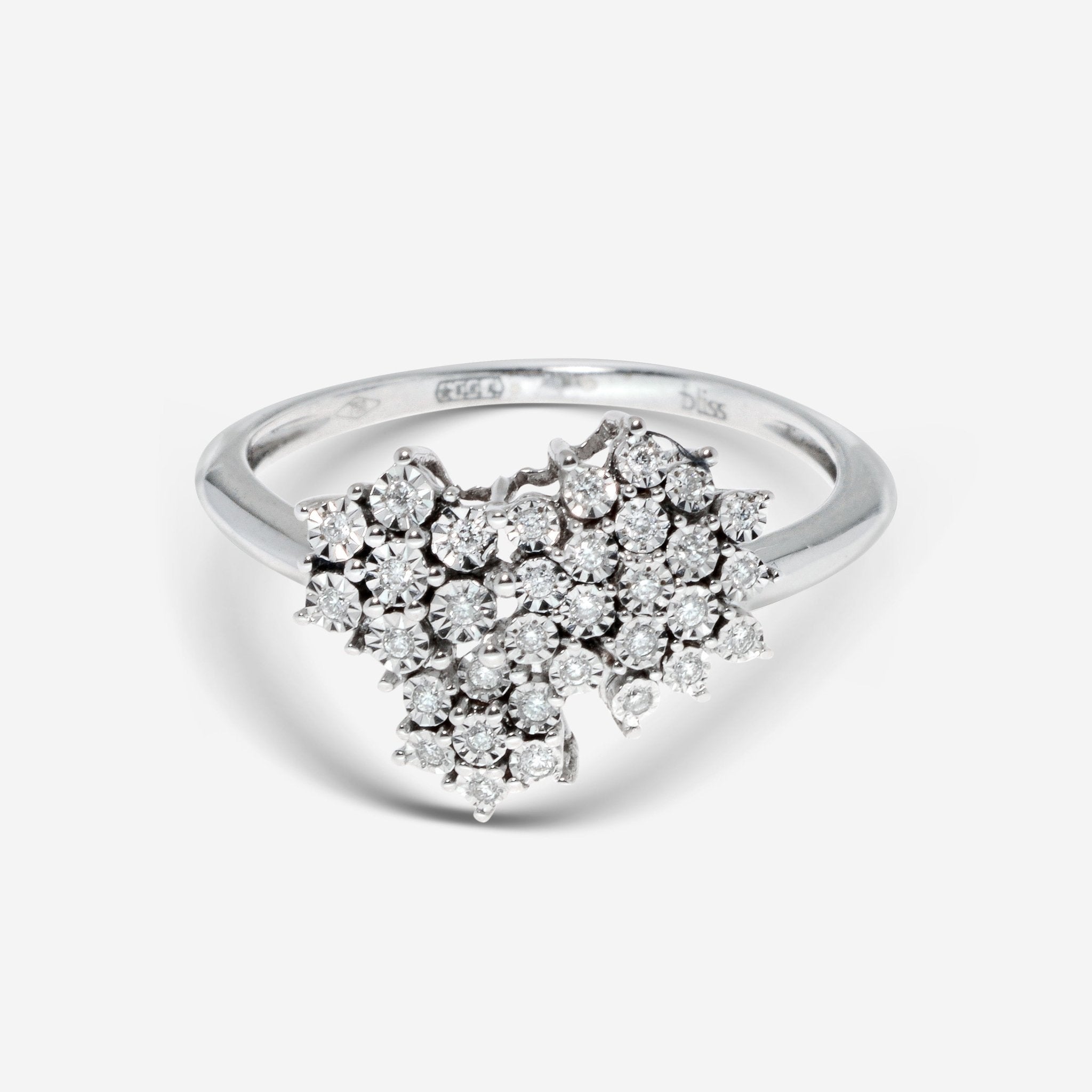 Bliss By Damiani Elisir 18K White Gold, Diamond Flower Cluster Ring Sz 6.25 20085120 - THE SOLIST - Bliss By Damiani