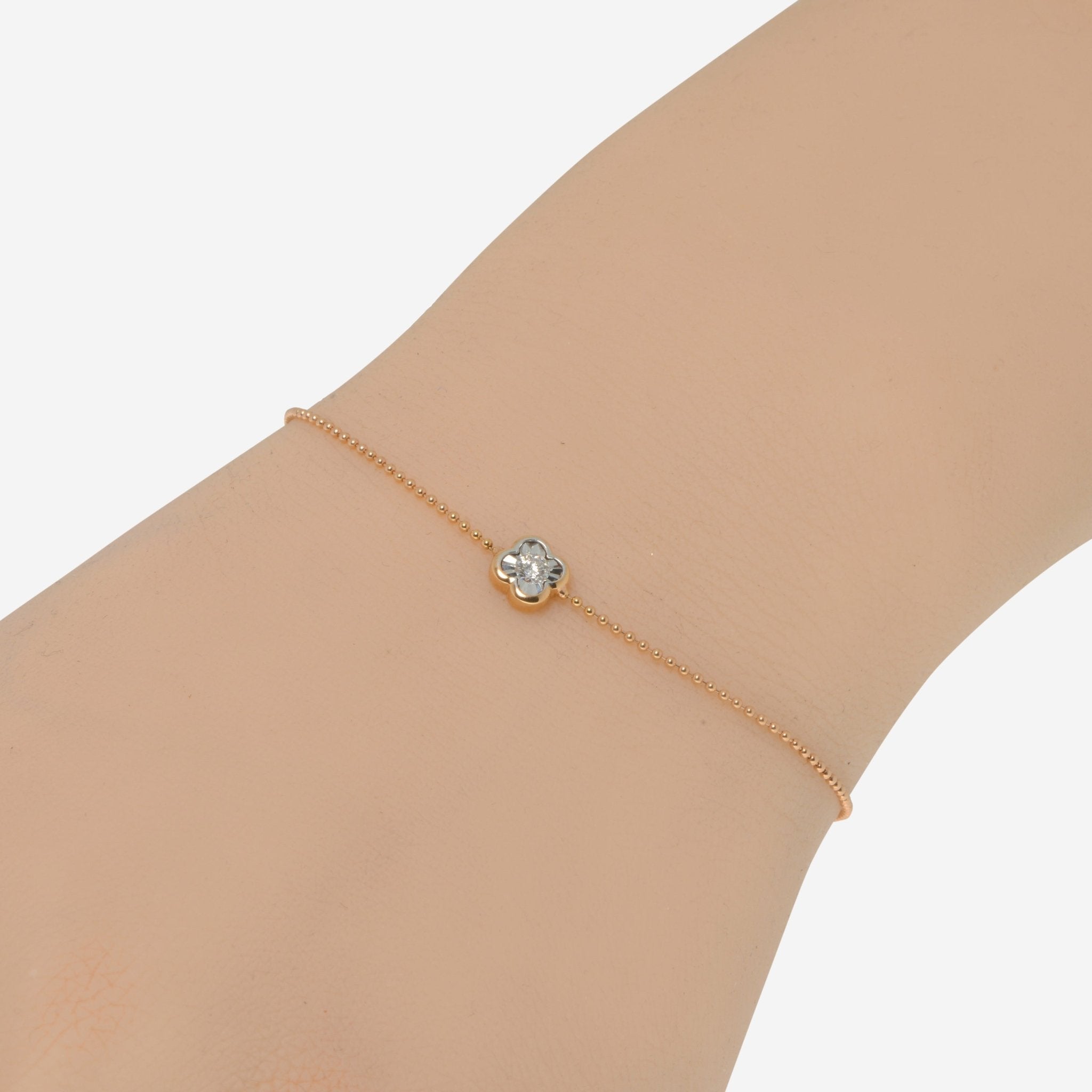 Bliss By Damiani Lumina 18K Rose and White Gold, Diamond Flower Chain Link Bracelet 20086545 - THE SOLIST - Bliss By Damiani