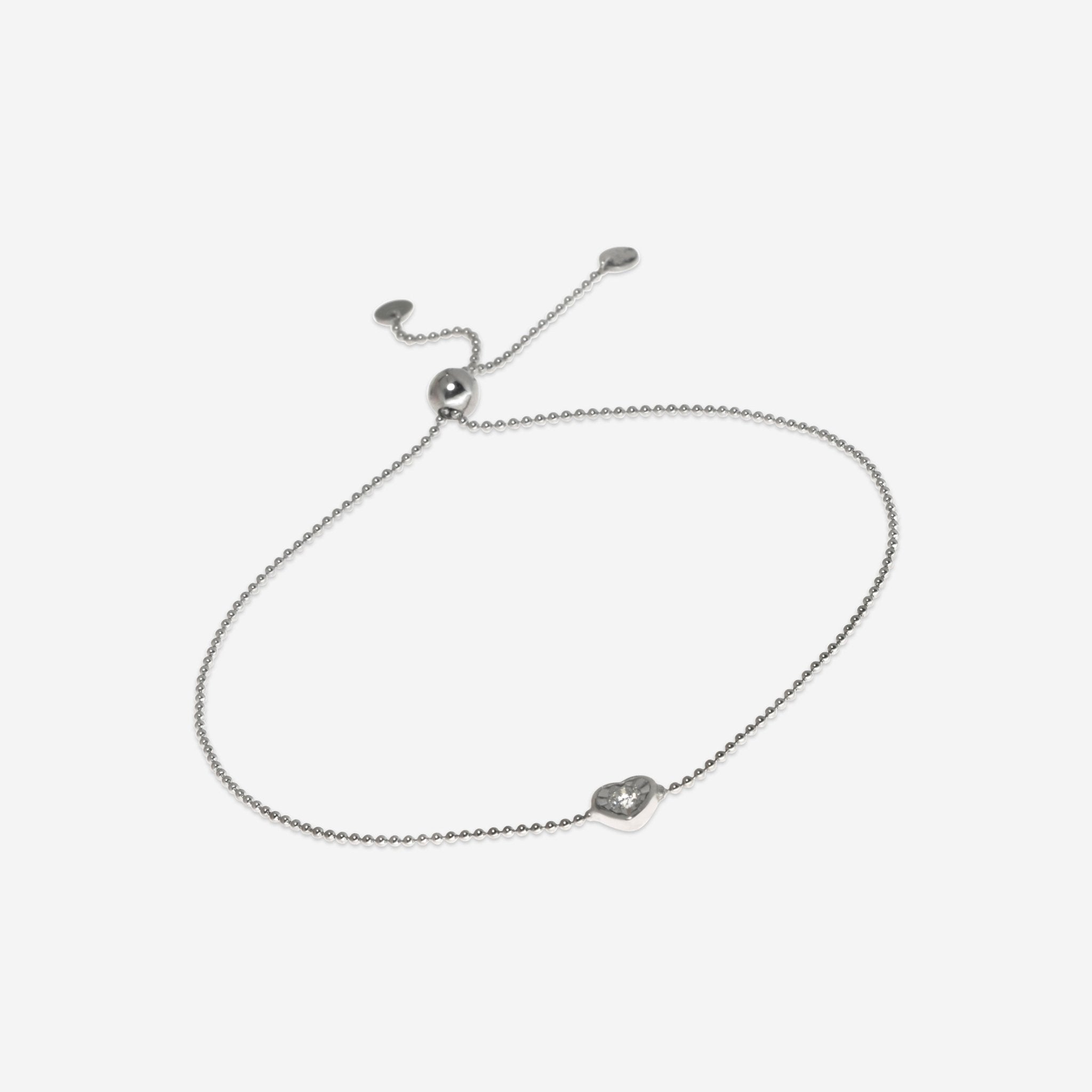 Bliss By Damiani Lumina 18K White Gold, Diamond Heart Chain Link Bracelet 20086547 - THE SOLIST - Bliss By Damiani