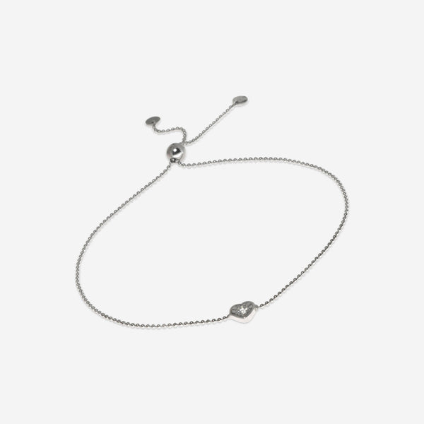 Bliss By Damiani Lumina 18K White Gold, Diamond Heart Chain Link Bracelet 20086547 - THE SOLIST - Bliss By Damiani