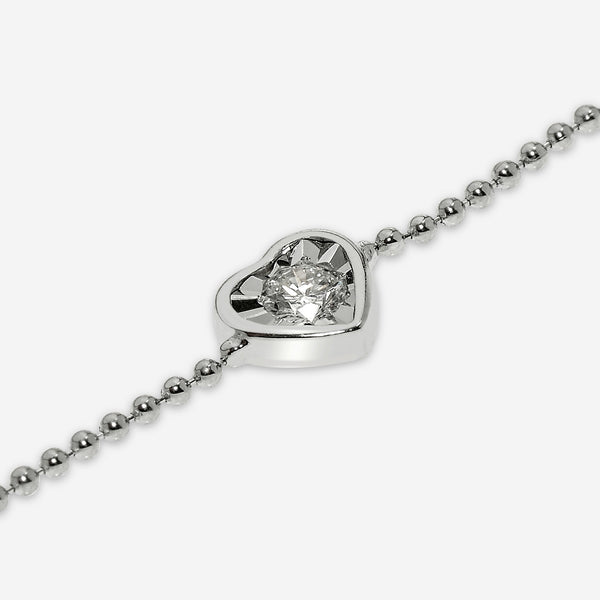 Bliss By Damiani Lumina 18K White Gold, Diamond Heart Chain Link Bracelet 20086547 - THE SOLIST - Bliss By Damiani