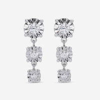 Bliss By Damiani Sole 18K White Gold, Graduating Diamond Dangle Earrings 20086463 - THE SOLIST - Bliss By Damiani