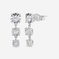 Bliss By Damiani Sole 18K White Gold, Graduating Diamond Dangle Earrings 20086463 - THE SOLIST - Bliss By Damiani