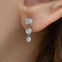 Bliss By Damiani Sole 18K White Gold, Graduating Diamond Dangle Earrings 20086463 - THE SOLIST - Bliss By Damiani