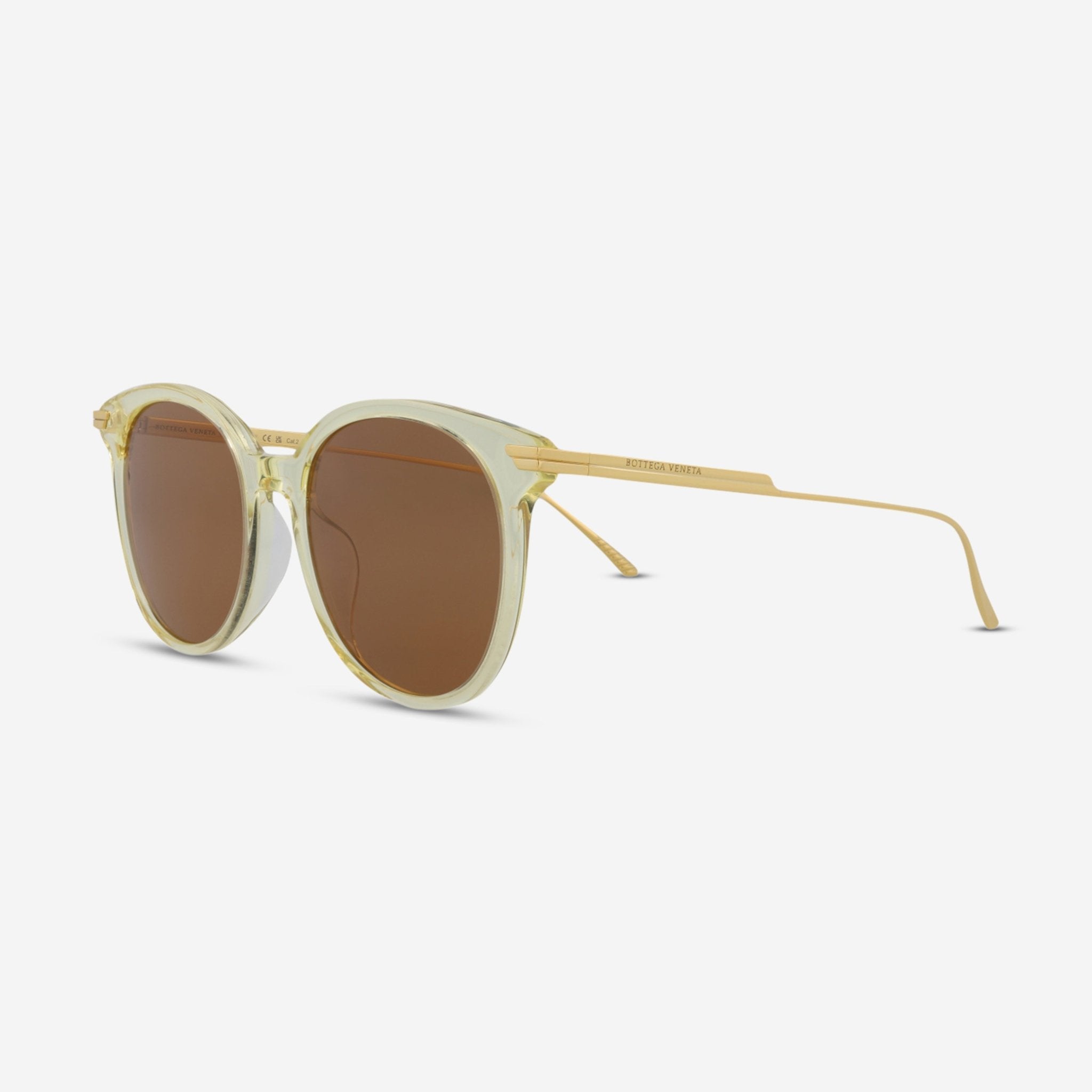 Bottega Veneta Minimalist Round Acetate & Metal Ladies Sunglasses BV1038SA - THE SOLIST - Bottega Veneta