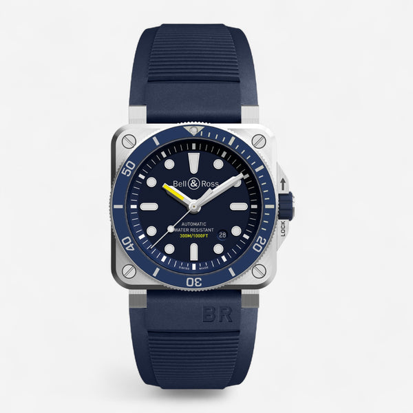 Bell & Ross Br-03 Diver Blue Stainless Steel Automatic Men's Watch BR0392-D-BU-ST/SRB