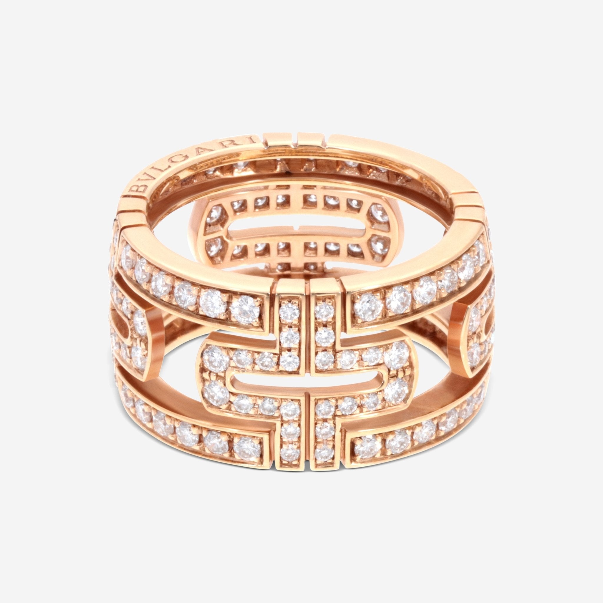 Bulgari 18K Rose Gold Diamond Ring Sz. 6.5 328700 - THE SOLIST - Bulgari