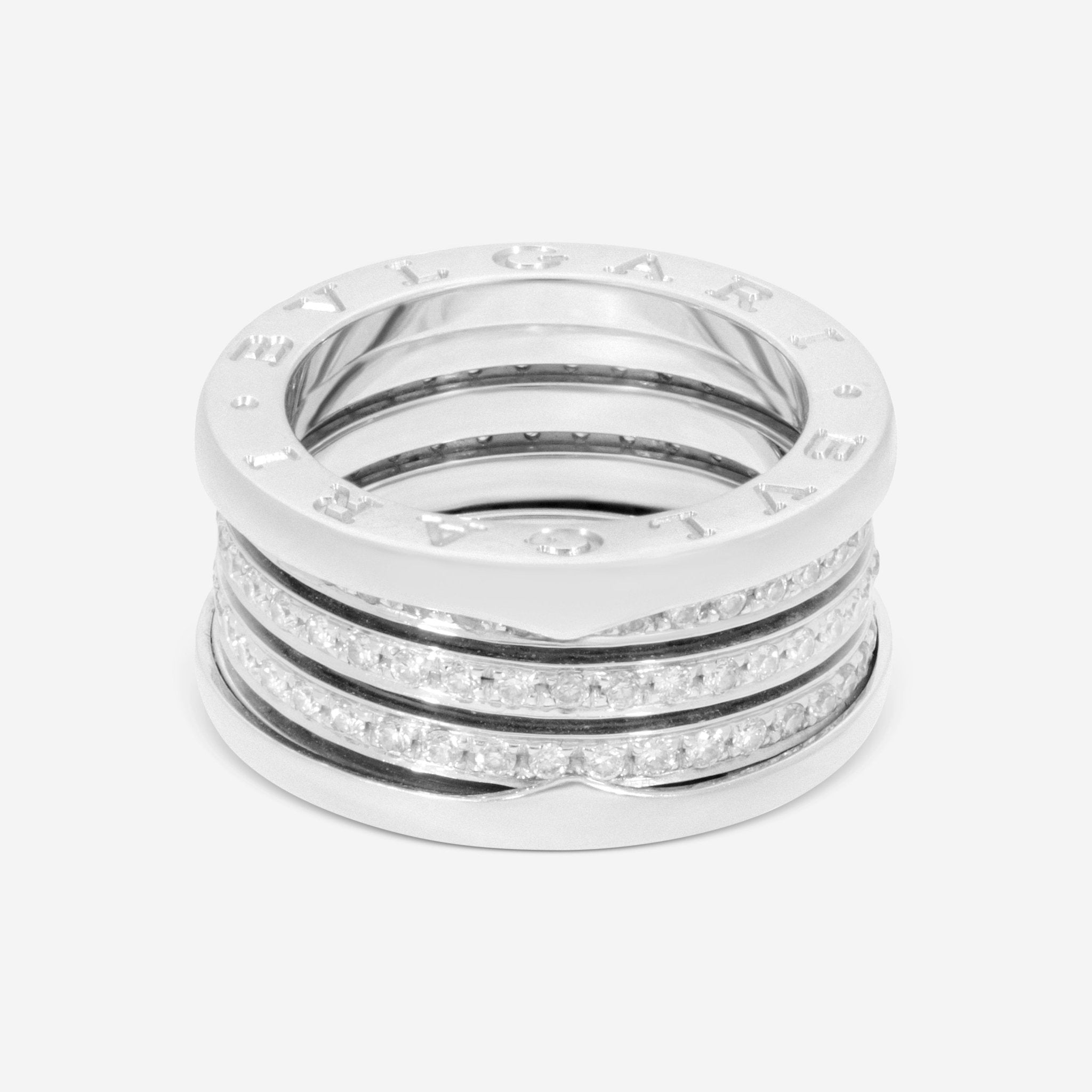 Bulgari 18K White Gold Diamond Ring Sz. 6.5 328701 - THE SOLIST - Bulgari