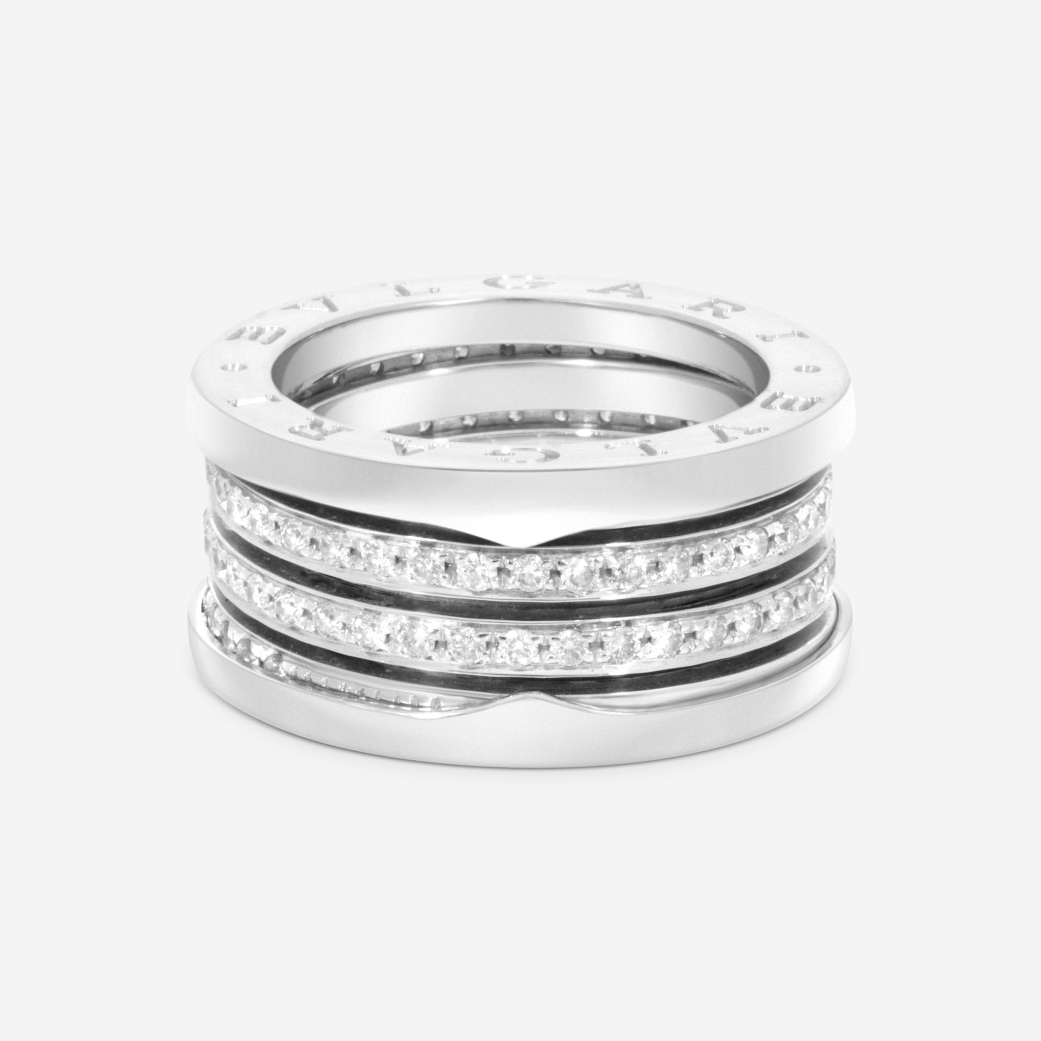 Bulgari 18K White Gold Diamond Ring Sz. 6.5 328701 - THE SOLIST - Bulgari