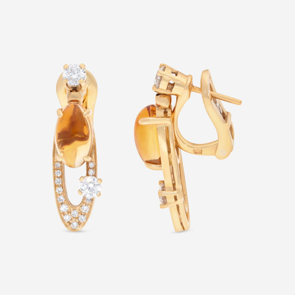 Bulgari 18K Yellow Gold Diamond & Citrine Rubellite Earrings 342365 - THE SOLIST - Bulgari