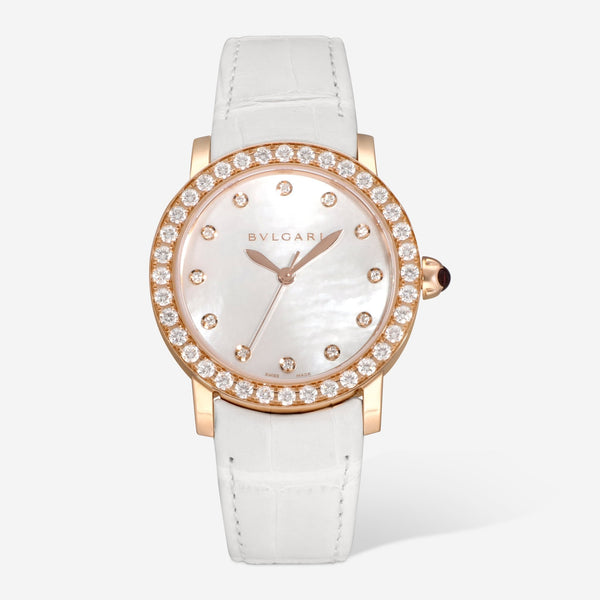 Bulgari Bulgari 18K Rose Gold Diamond Automatic Ladies Watch 102089