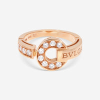 Bulgari Bulgari 18K Rose Gold Diamond Ring Sz. 5.25 346211 - THE SOLIST - Bulgari