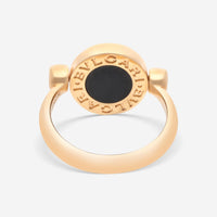 Bulgari Bulgari 18K Yellow Gold White Calcedonium & Onyx Rotating Ring Sz. 4.25 350523 - THE SOLIST - Bulgari