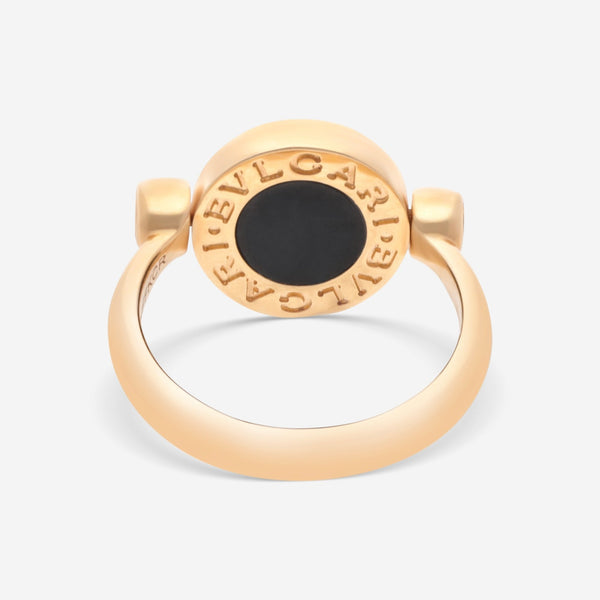 Bulgari Bulgari 18K Yellow Gold White Calcedonium & Onyx Rotating Ring Sz. 4.25 350523 - THE SOLIST - Bulgari