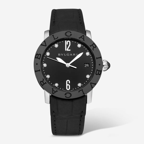 Bulgari Bulgari Black Lacquered Diamond Automatic Ladies Watch 102054