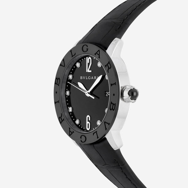 Bulgari Bulgari Black Lacquered Diamond Automatic Ladies Watch 102054