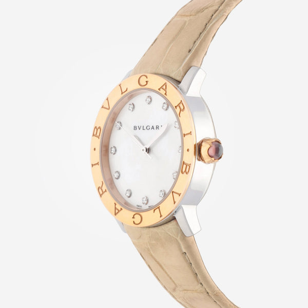 Bulgari Bulgari Diamond 18K Rose Gold Mother of Pearl 37mm Automatic Ladies Watch 101895 - THE SOLIST - Bulgari