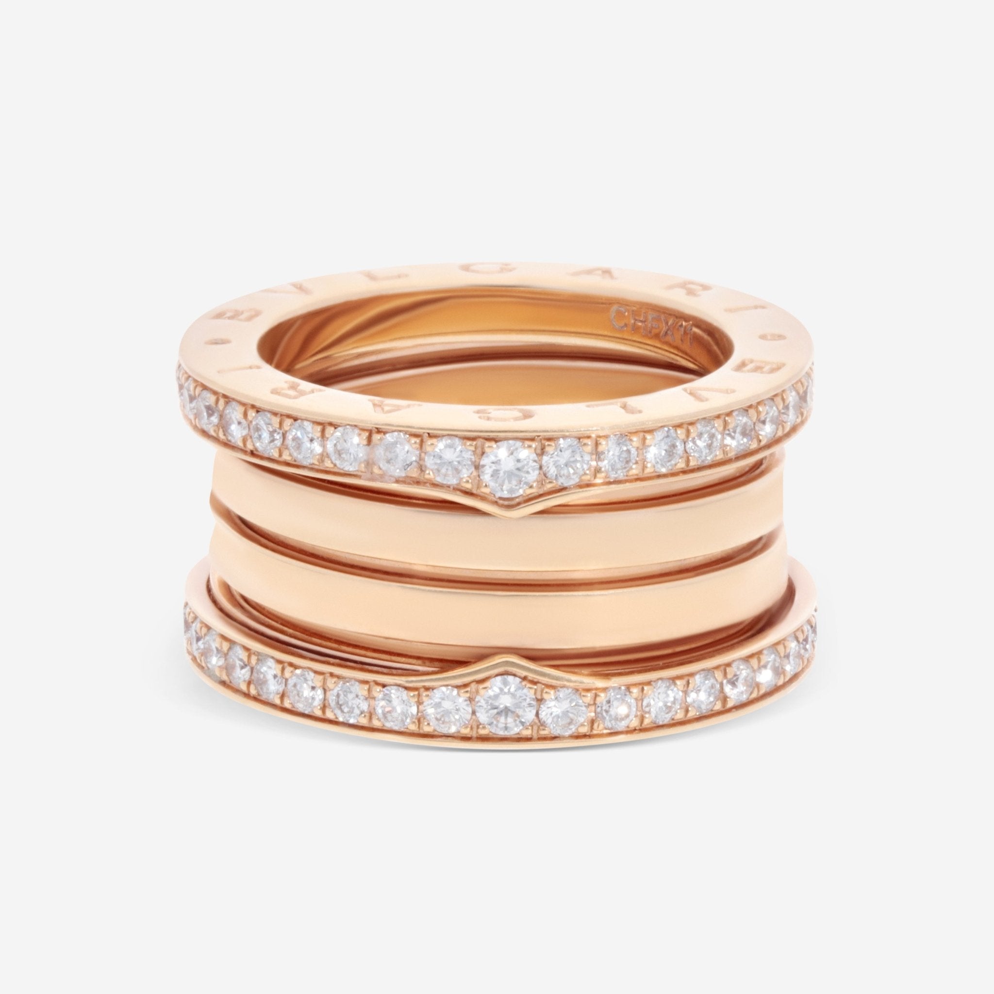 Bulgari B.Zero1 18K Rose Gold Diamond Ring Sz. 5.5 348025 - THE SOLIST - Bulgari