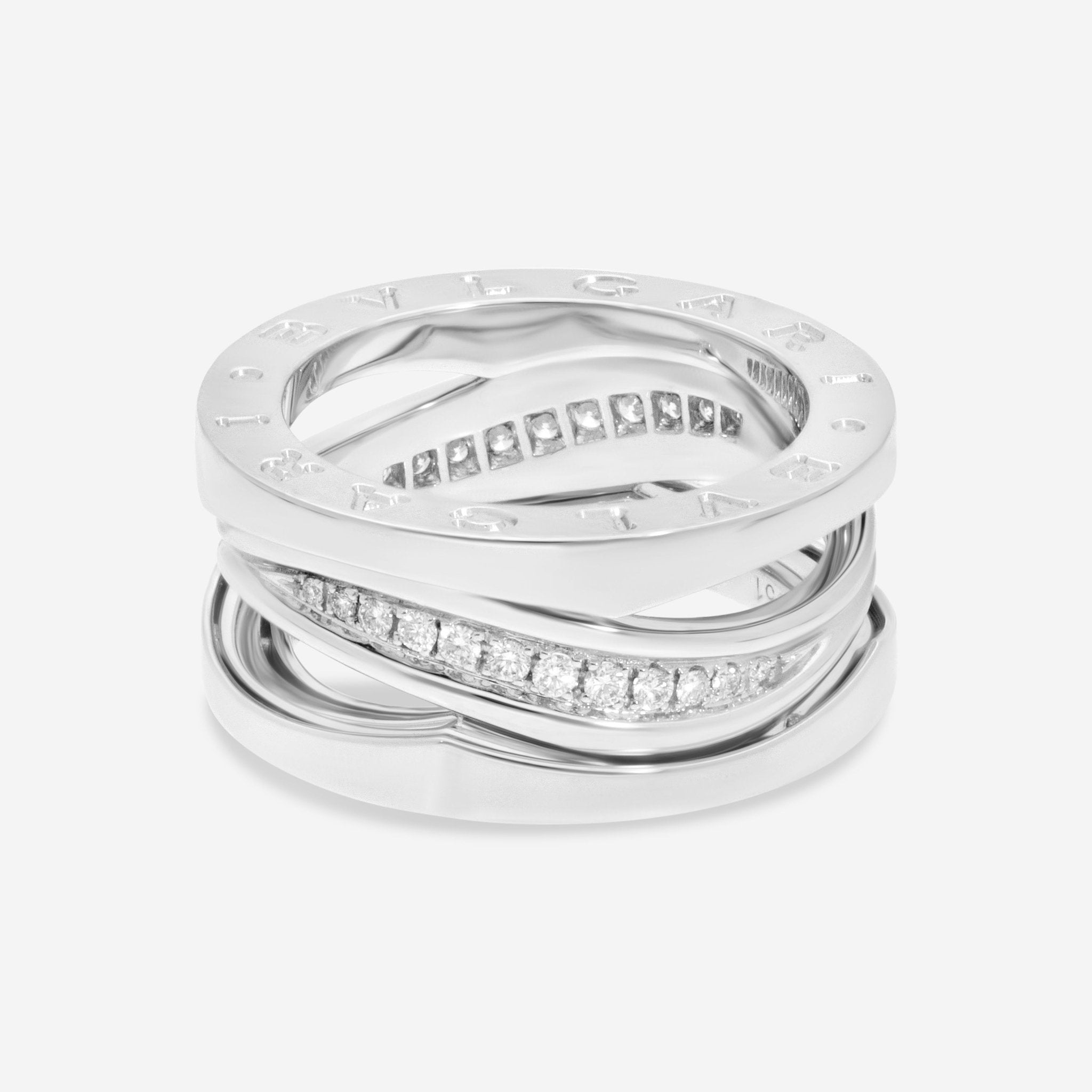 Bulgari B.Zero1 18K White Gold Diamond Ring Sz. 5.5 355197 - THE SOLIST - Bulgari