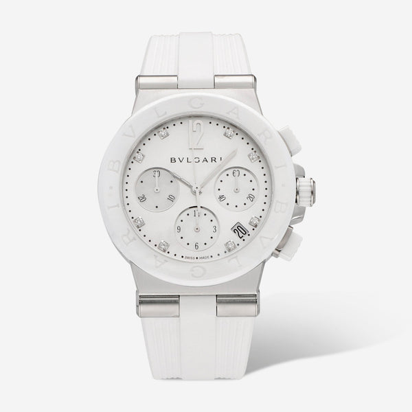 Bulgari Diagono Chronograph Mother of Pearl Diamond Automatic Watch 101993 - THE SOLIST - Bulgari