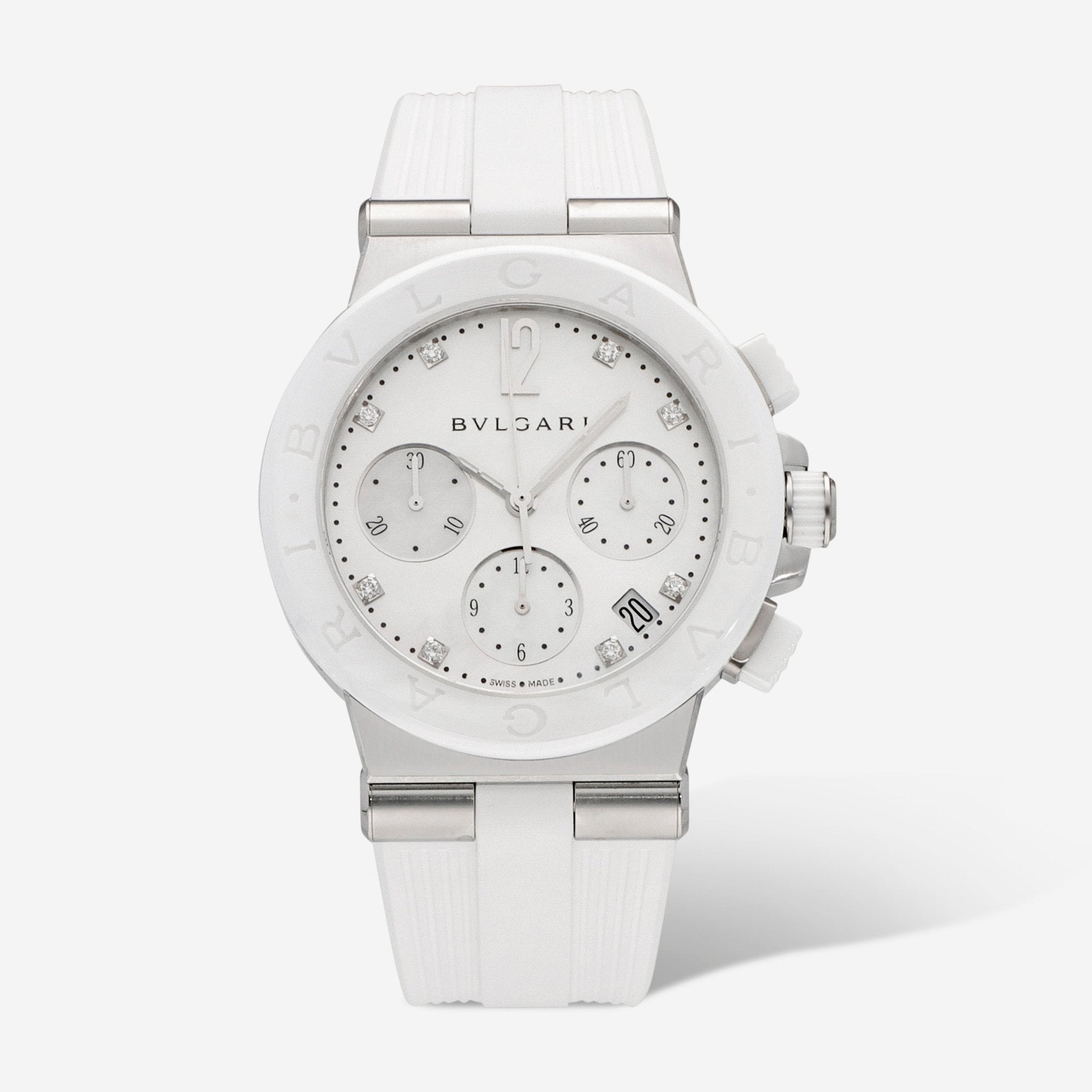 Bulgari Diagono Chronograph Mother of Pearl Diamond Automatic Watch