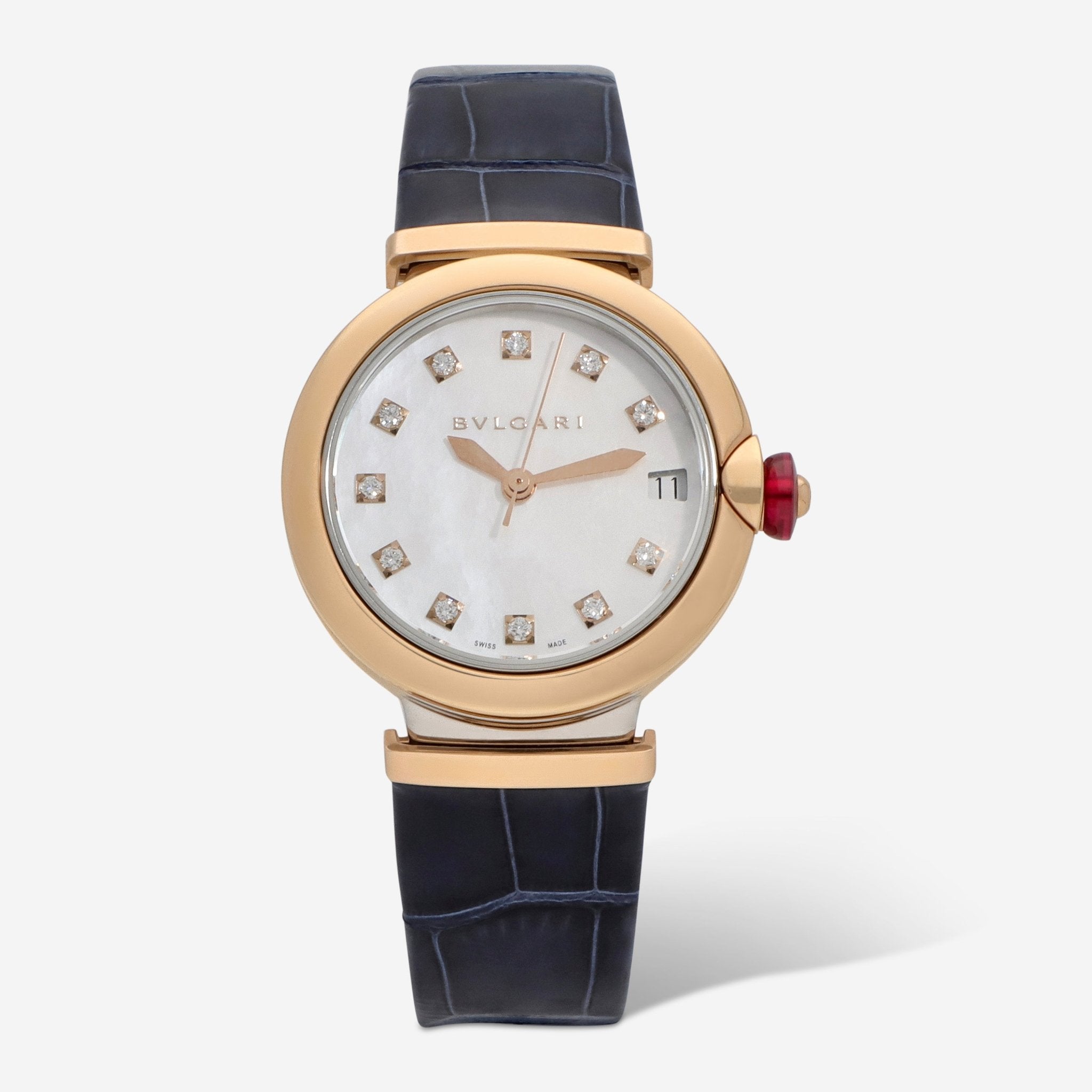 Bulgari Lucea Stainless Steel & 18K Rose Gold Automatic Ladies Watch 102638 - THE SOLIST - Bulgari