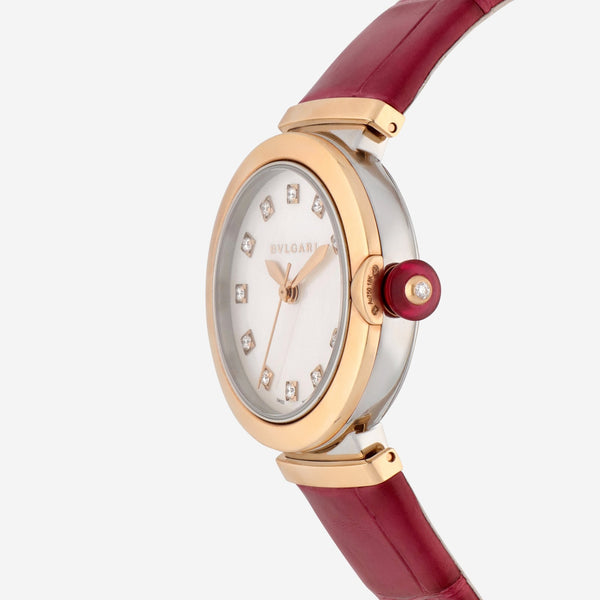 Bulgari Lucea Stainless Steel & 18K Rose Gold Automatic Ladies Watch 102639 - THE SOLIST - Bulgari