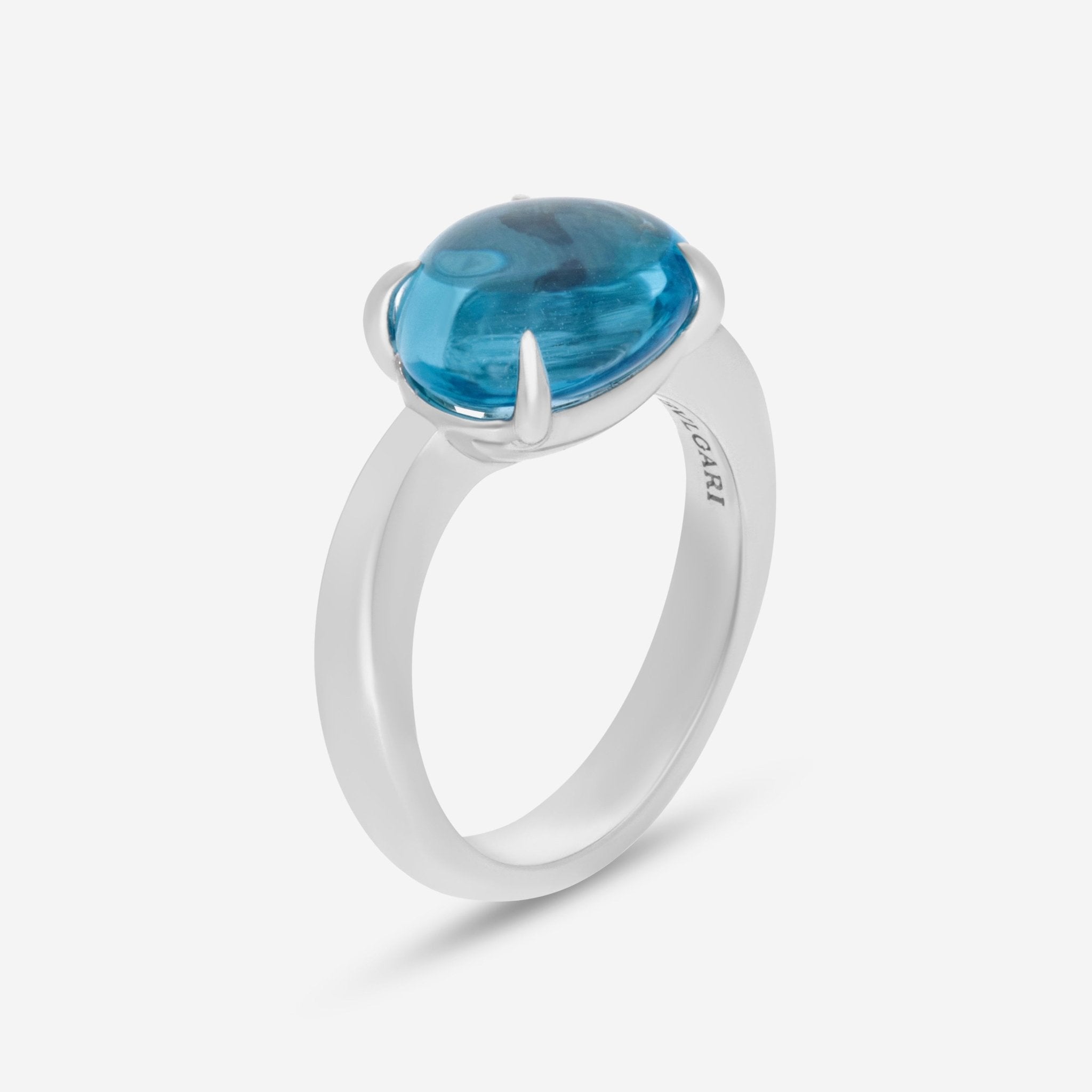 Bulgari Mediterranean Eden 18K White Gold Blue Topaz Ring Sz. 7.25 346943 - THE SOLIST - Bulgari