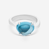 Bulgari Mediterranean Eden 18K White Gold Blue Topaz Ring Sz. 7.25 346943 - THE SOLIST - Bulgari