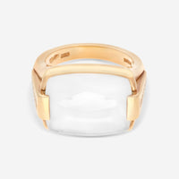 Bulgari Metropolis 18K Yellow Gold White Quartz Ring Sz. 6.25 AN852216 - THE SOLIST - Bulgari