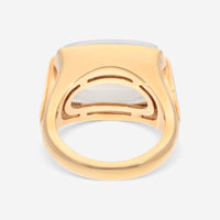 Bulgari Metropolis 18K Yellow Gold White Quartz Ring Sz. 6.25 AN852216 - THE SOLIST - Bulgari