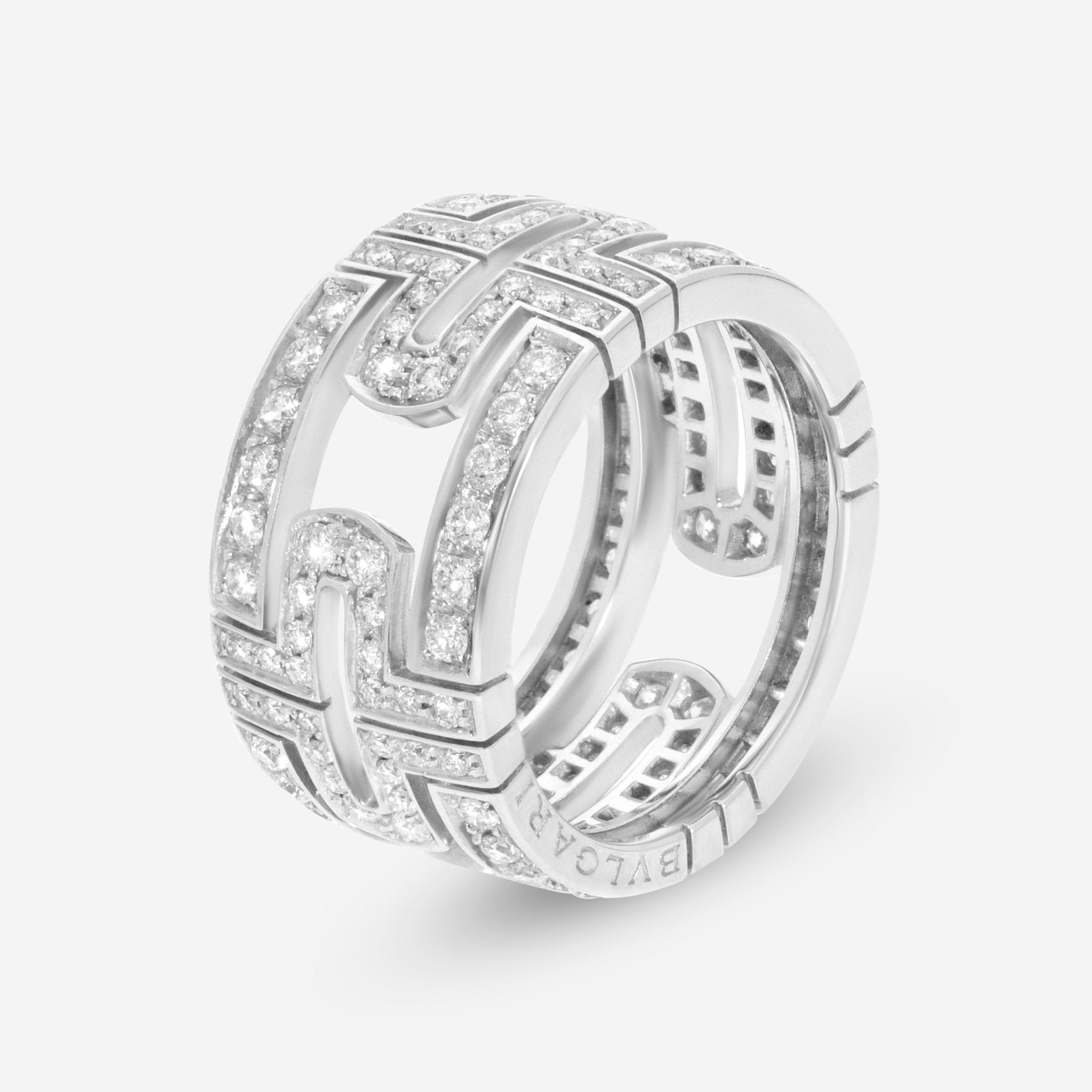 Bulgari Parentesi 18K White Gold Diamond Ring Sz. 7 342055 - THE SOLIST - Bulgari