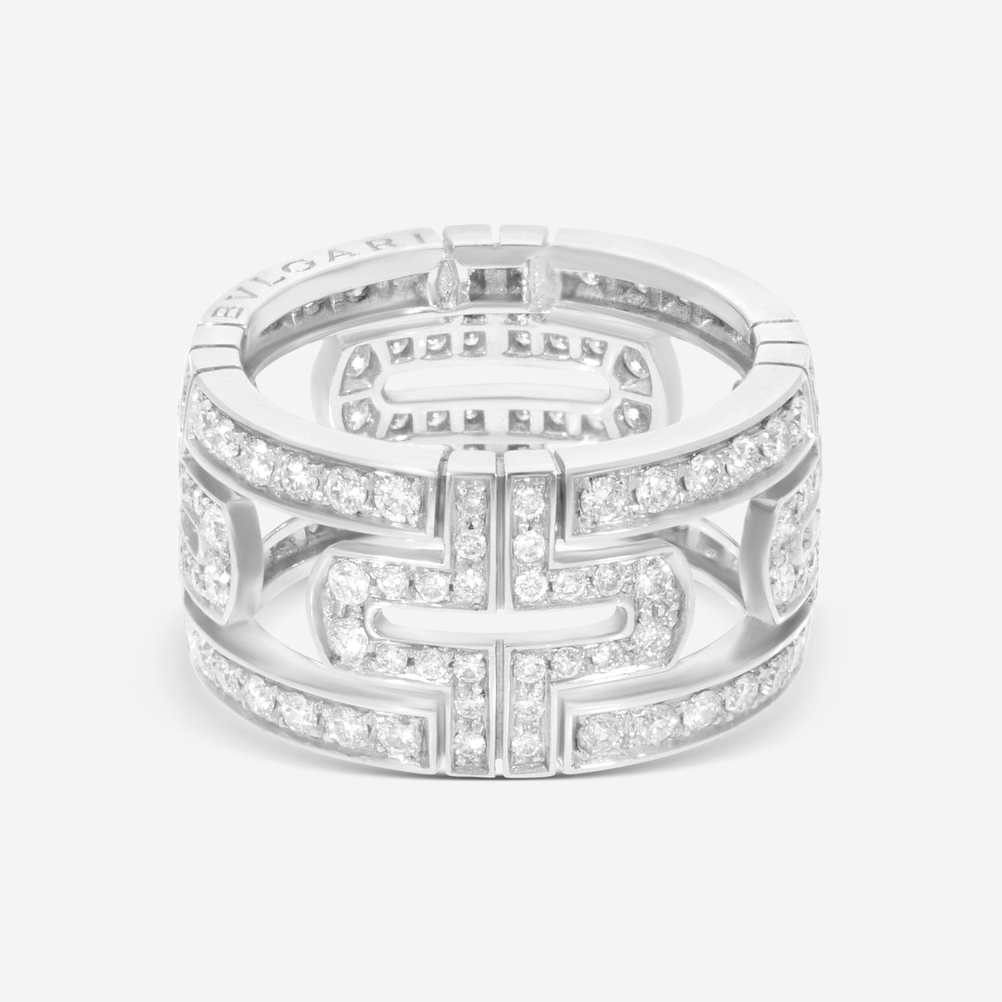 Bulgari Parentesi 18K White Gold Diamond Ring Sz. 7 342055 - THE SOLIST - Bulgari