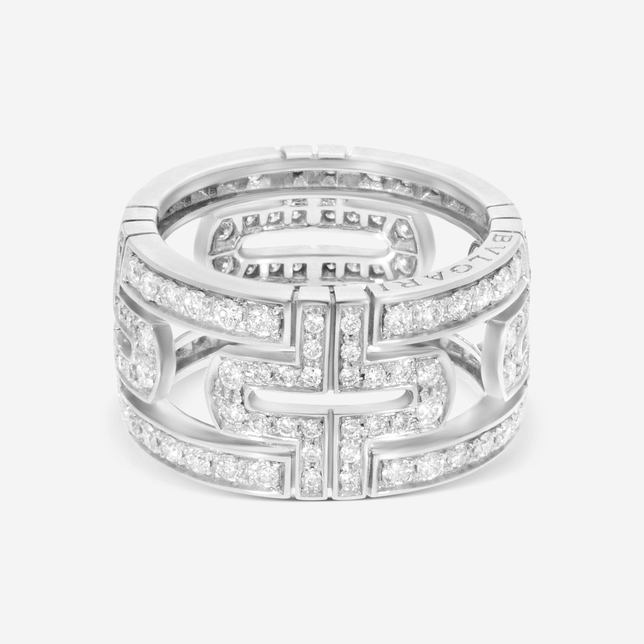 Bulgari Parentesi 18K White Gold Diamond Ring Sz. 7 342055 - THE SOLIST - Bulgari